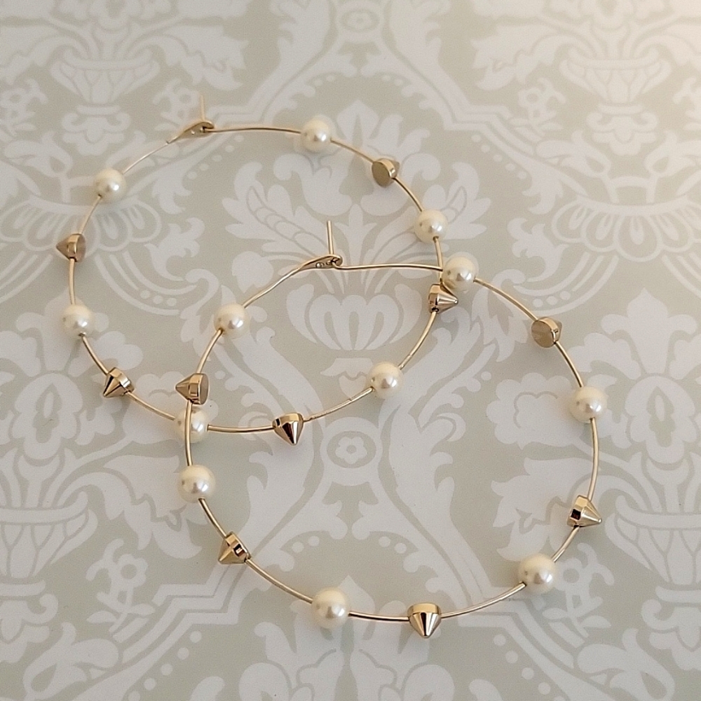 Stella & Dot Stud and Pearl Hoop